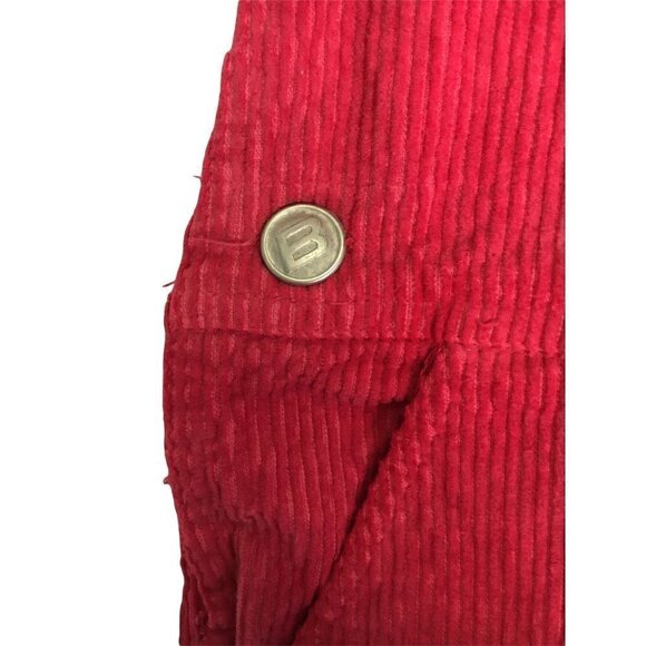 Vintage NWT RARE 90's NBA Chicago Bulls Red Corduroy BIB Overalls VTG Jordan NEW - Picture 6 of 11